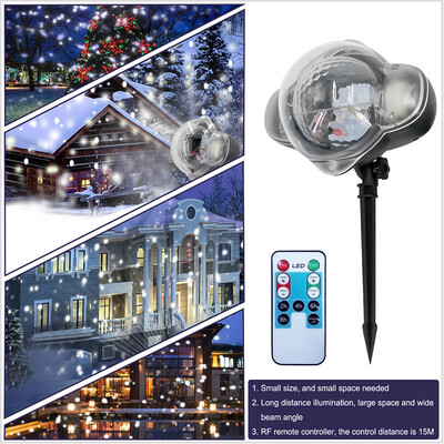 

〖Follure〗Snowfall Snow Flake Christmas Outside House LED Projector Light Project Decor
