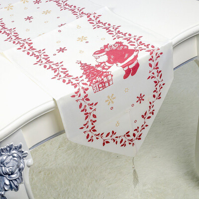 

1PC 35x200cm Christmas Table Runner Mat Tablecloth Christmas Flag Home Party Table Decoration For Christmas Table Runner