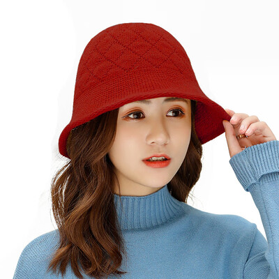 

New Pure Lady Baitao Knitted Wool Cap in Autumn&Winter for Warming Wool Pot Cap&Fisherman Cap