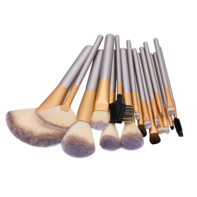 

New Arrival Pro Champagne Gold Makeup Brushes Set Foundation Powder Eyeshadow Make Up Brushes Facial Contour Cosmetic Brushs W1