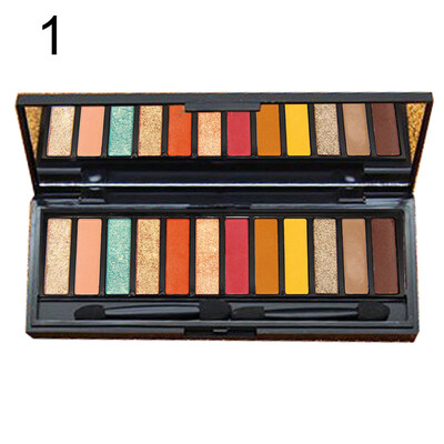 

12 Colors Glitter Eyeshadow Palette Shimmers Eye Makeup Matte Lasting Cosmetics