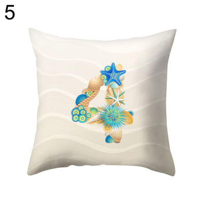 

Shell Starfish Letter Square Throw Pillow Case Cushion Cover Bedding Articles