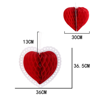 

Heart Shaped Honeycomb Ball Wedding Valentines Day Paper Ball Hanging Decoration Wedding Decoration Mariage Decoracao Decor