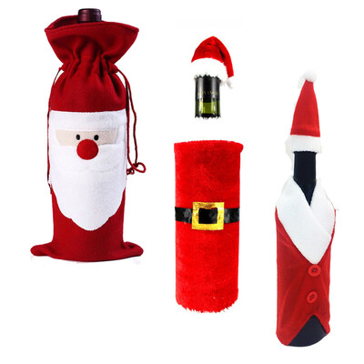 

Tailored 3PC Christmas Wine Bottle Set Santa Decoration Xmas Bottle Cap Xmas Decor