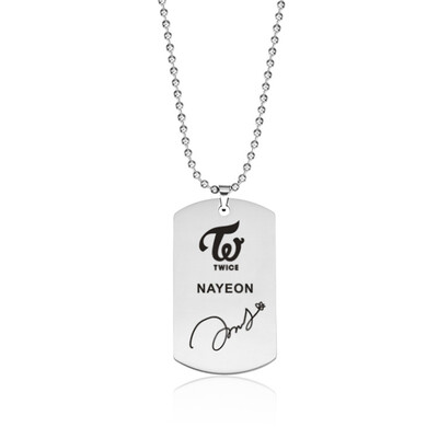 

KPOP TWICE Stainless Steel Tag Signature Lettering Pendant Necklace Boys Girls Couple Necklace Hot Gifts for Fans