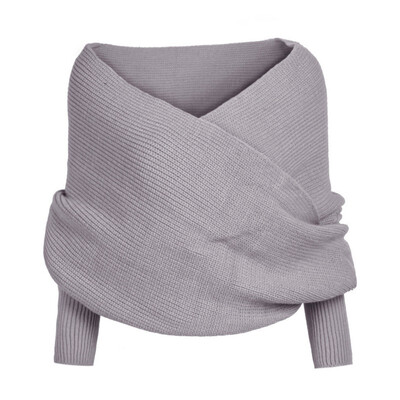 

Sexy V Neck Women Sweater New Winter Warm Soft Knitted Sweaters Wool Pullover Wrap Shawl Female Jumper Black Gray White