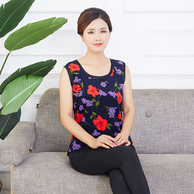 

Women Print Fleece Winter Casual Waistcoat Vintage Sleeveless Vest Bottom Tops
