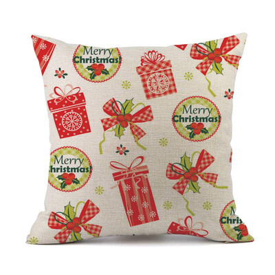 

Tailored Merry Christmas Pillow Cases Cotton Linen Sofa Cushion Cover Home Decor