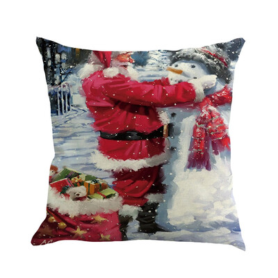 

Tailored Christmas Cotton Linen Sofa Car Home Waist Cushion Cover Throw Pillow Case