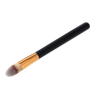

GUJHUI 1pcs Flame Head Blush Foundation Powder Highlighter Blending Contour Cosmetics Makeup Black Wooden Handle Brush W2