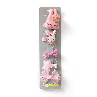 

5pcsSet Childrens Hair Accessories New Children Cute Hairpin Set Cartoon Cloth Baby Clips Hairpin Girls Hairwear