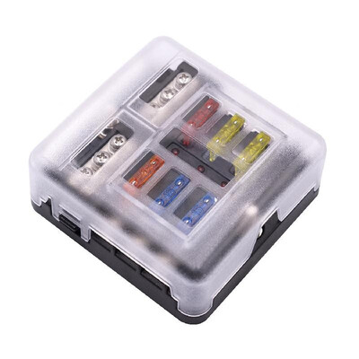 

Fuse Box with Negative Bus Blade Fuses Holder Block 12 Way with LED Indicator for Boat Van Car Truck