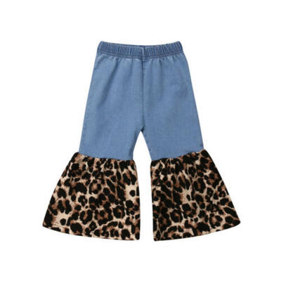 

Cool Kids Toddler Baby Girls Leopard Denim Pants Casual Jeans Blue Trousers NEW