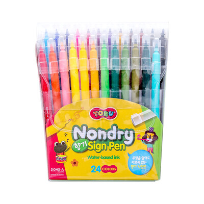 

Korea East Asia DONG-A 24 color Amoy volatile wax pen washable student painting graffiti mark hook line pen 24 color set NS055-24 imported