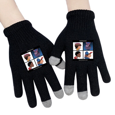 

Animemerch Stranger Things Gloves Eleven Demogorgon Cosplay Gloves Full Finger Gloves Printed Gloves Winter Warm Mitten