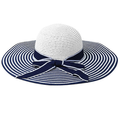 

Women Summer Foldable Bucket Caps All-match Bow-knot Striped Sunscreen Hats Casual Sun Hat For Girl Beach Big Brim Straw Caps