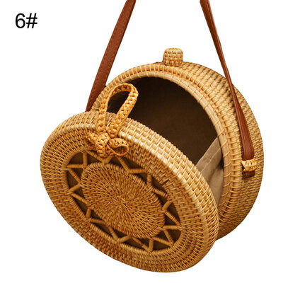 

Fashion Women Square Round Rattan Woven Case Summer Beach Crossbody Shoulder Bag