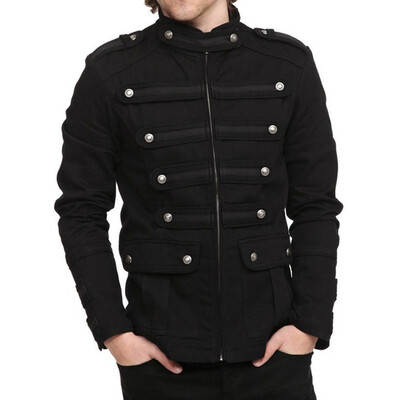 

Vintage Men Military Jacket Victorian Gothic Coat Steampunk Party Casual Outwear