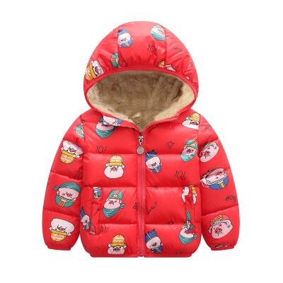 

Winter Coat Girl 2019 Kids Jacket Parka For Boys Warm Thick Outerwear Cartoon Zipper Hooded Overcoat Toddler Clothes E