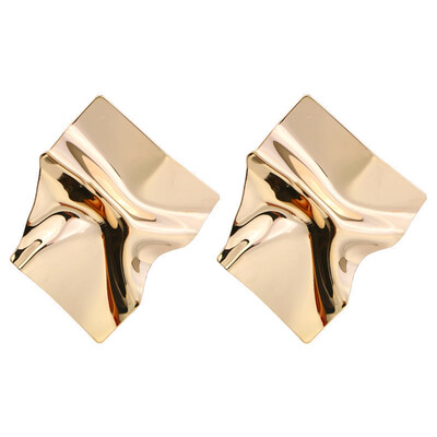 

Fashion Big Earrings Irregular Metal Stud Earrings Fold Exaggerated Geometric Bump Earrings For Women Charm Jewelry
