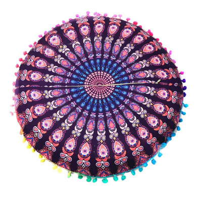 

43 43 CM Round Indian Mandala Floor Round Bohemian Pillows Case Color Pillow Cover Textile Pillow Slip