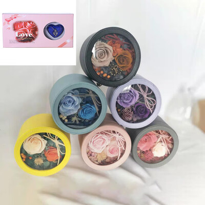 

Romantic ornament Rose Flower Packing Box Exquisite Vertica Design Wedding Eternal Rose Flower Gift Box Valentiness Day Gift