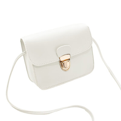 

Fashion Women Solid Color Flap Faux Leather Crossbody Shoulder Small Square Bag
