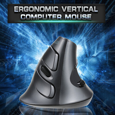 

Delux 24G Wireless Ergonomic Vertical Optical Mouse Computer Mice Adjustable 1600 DPI 5D Buttons with Removable Palm Rest