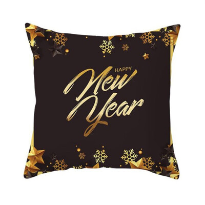 

2020 Xmas Pillow Case Christmas Snowflake Elk Printed Sofa Cushion Cover 18X18&quot