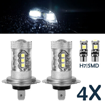 

Willstar 4Pcsset H7 Led White Xenon Super Halogen Headlight