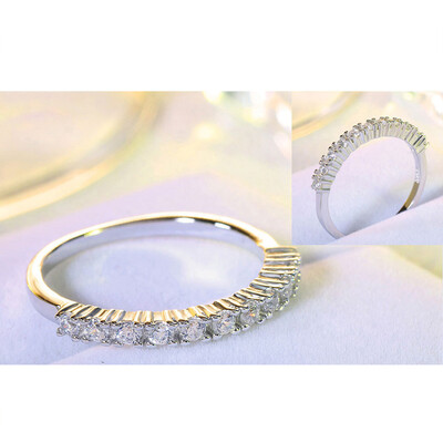 

Crystal Love Rings for Women Wedding Engagement Jewelry Gilrs Gift 925 Silver
