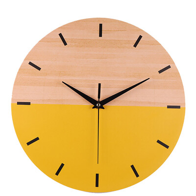 

Gobestart Silent Sweep Modern Elegant Wood Grain Creative Clock Home Decoration Gift
