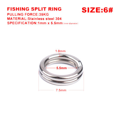 

Fishing Split Rings for Crank Hard Bait Silver Stainless Steel 3-8 Double Loop Split Open Carp Tool Fishing Accessories 100pcs