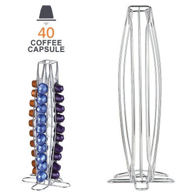 

Metal Coffee Pod Holder for Nespresso Capsule Stand Rotating Rack Numerous