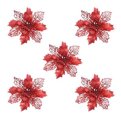 

Siaonvr Christmas Tree Ornaments Christmas Simulation Flower Xmas Ornament 5Pcs
