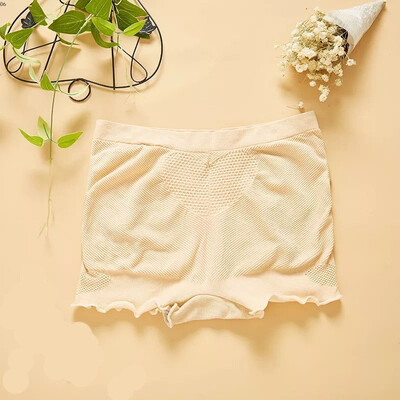 

Women Safety Shorts Pants Solid Color Seamless Heart Hollow High Elastic Ruffled Safety Pants