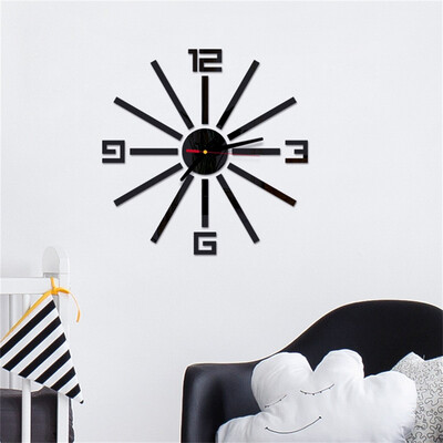 

Gobestart 3D DIY Roman Numbers Acrylic Mirror Wall Sticker Clock Home Decor Mural Decals