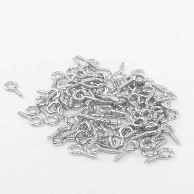 

100pcs Screw Eyes Pin Findings for Clay Jewelry Resin Bead Plastic 10mm