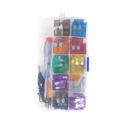 

100PCSSet Car Auto Automotive Fuse Plugs Blade Fuse Box Tools Assortment with Test Pencil Fuse Clip