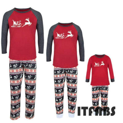 

Family Matching Adult Women Kids Baby Sleepwear Nightwear Pajamas Christmas UK