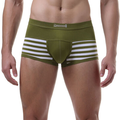 

Tailored Mens Soft Stripe Splicing Underpants Soft Breathable Knickers Sexy Briefs