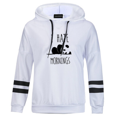 

Hot Sale Women Panda Hoodie I Hate Mornings Printed Sweatshirt