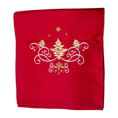 

2020 New Style Christmas Decor Tablecloth Printed Embroidered Christmas Table Runners Elegant Table Flag