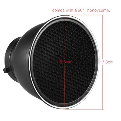 

7" Standard Reflector Diffuser Lamp Shade Dish with 60° Honeycomb Grid for Bowens Mount Studio Strobe Flash Light Speedlite