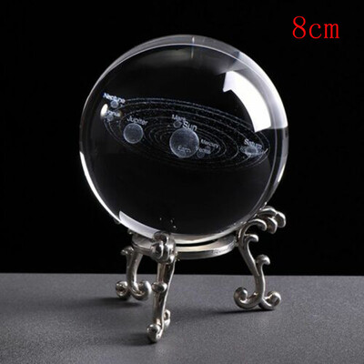 

Toponeto 3D Solar System crystal ball Engraved Solar System Miniature Planets Model