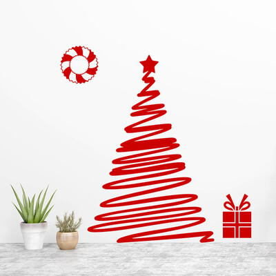 

Toponeto Christmas Removable Window Stickers Art Decal Wall Home Shop Decor