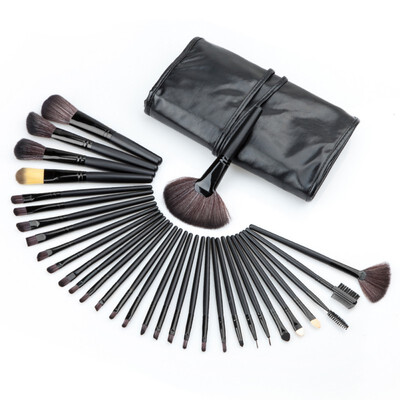 

Generic 32 Pcs Professional Makeup Brushes Set Black Rod Makeup Brush Cosmetic Set Kit with Case JD62