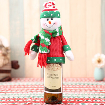 

Christmas Home Decoration Supplies Santa Claus Snowman Elk Doll Bottle Sets Of Wine Bottle Ornaments