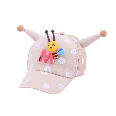 

Breathable Baby Kids Boys Girls Children Cotton Caps Hats Child Adjustable Sun Protection Cute Cartoon Bee Print Casual Visors