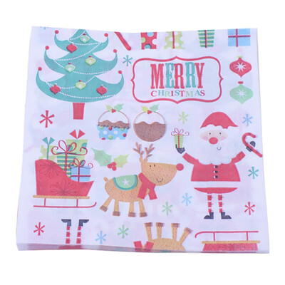 

New Lovely Patterns Disposable Christmas Napkins Paper Elk Wood Pulp Tissue Dinner Napkins Xmas Party 20PCS j